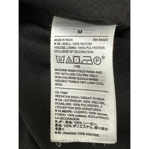 Old Navy Blue Floral Print Long Sleeve Embroidered Dress Women Medium Boho - Picture 9 of 10